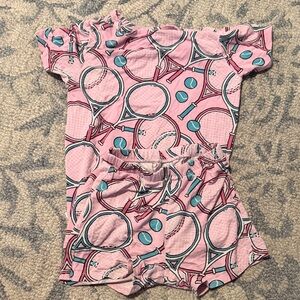 Posh Peanut Pink Tennis Racket Pajama Set